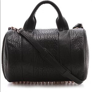 Alexander Wang Rocco Duffel (pebbled black & rose gold)